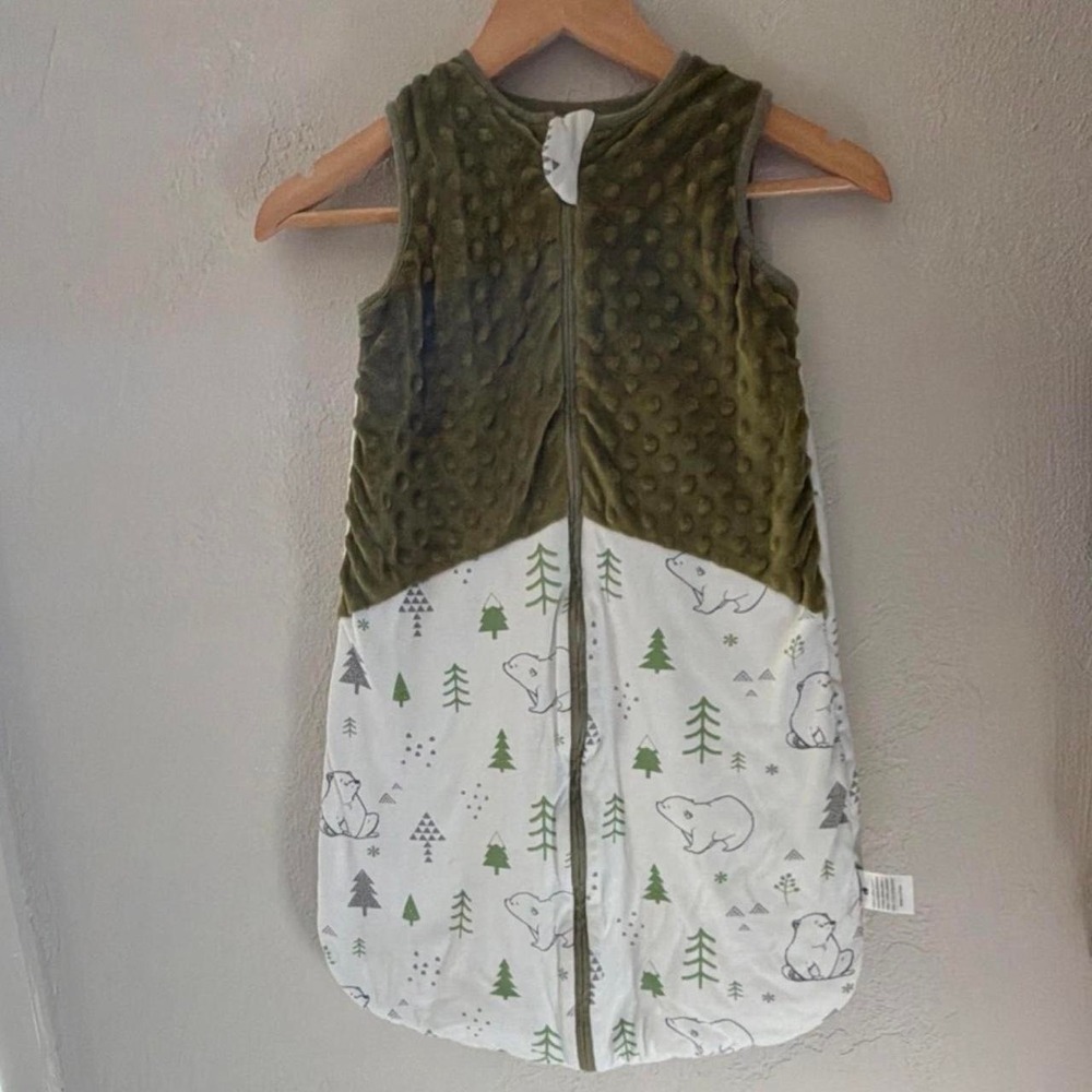 Baby Sleep Sack Minky Dot 12-18 M Baby sleep sack with bear‎ and tree pattern